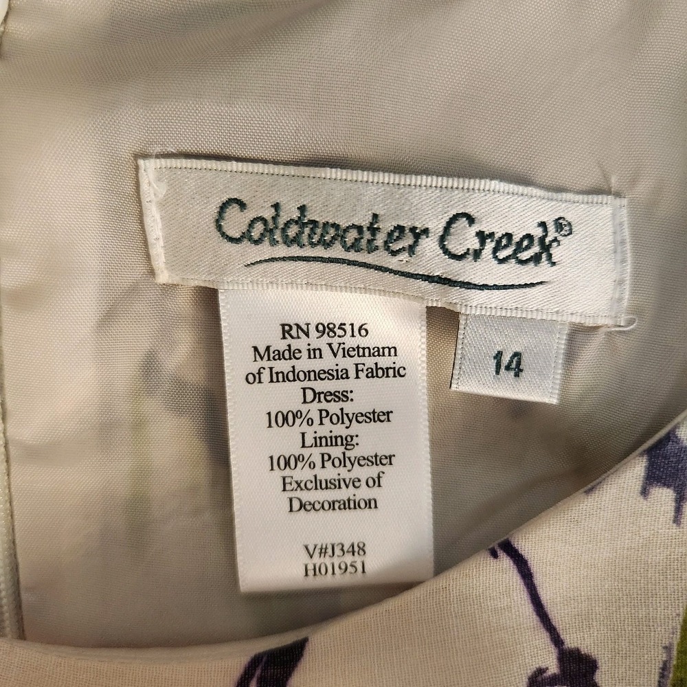 Coldwater Creek Belted Floral Wedding/Classic/Old-money Midi Dress 14 - Picture 6 of 12